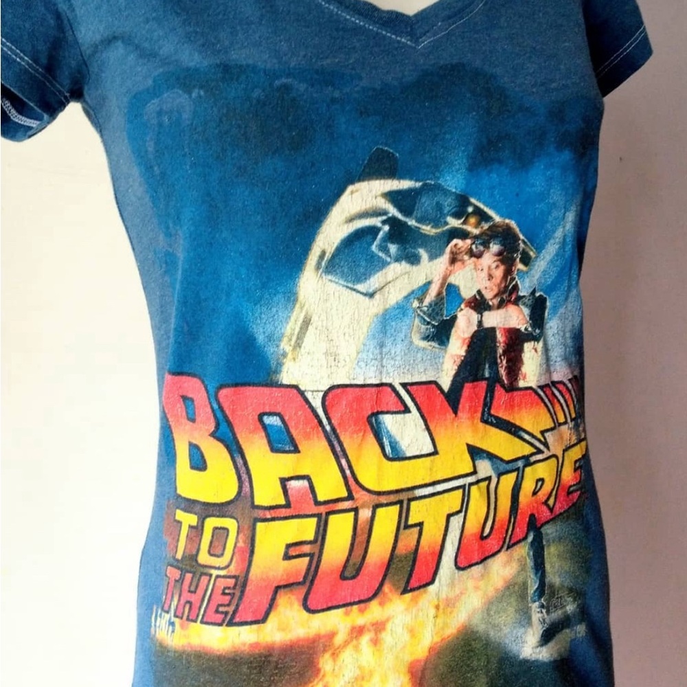 Back to the Future Medium Blue Graphic T-Shirt
